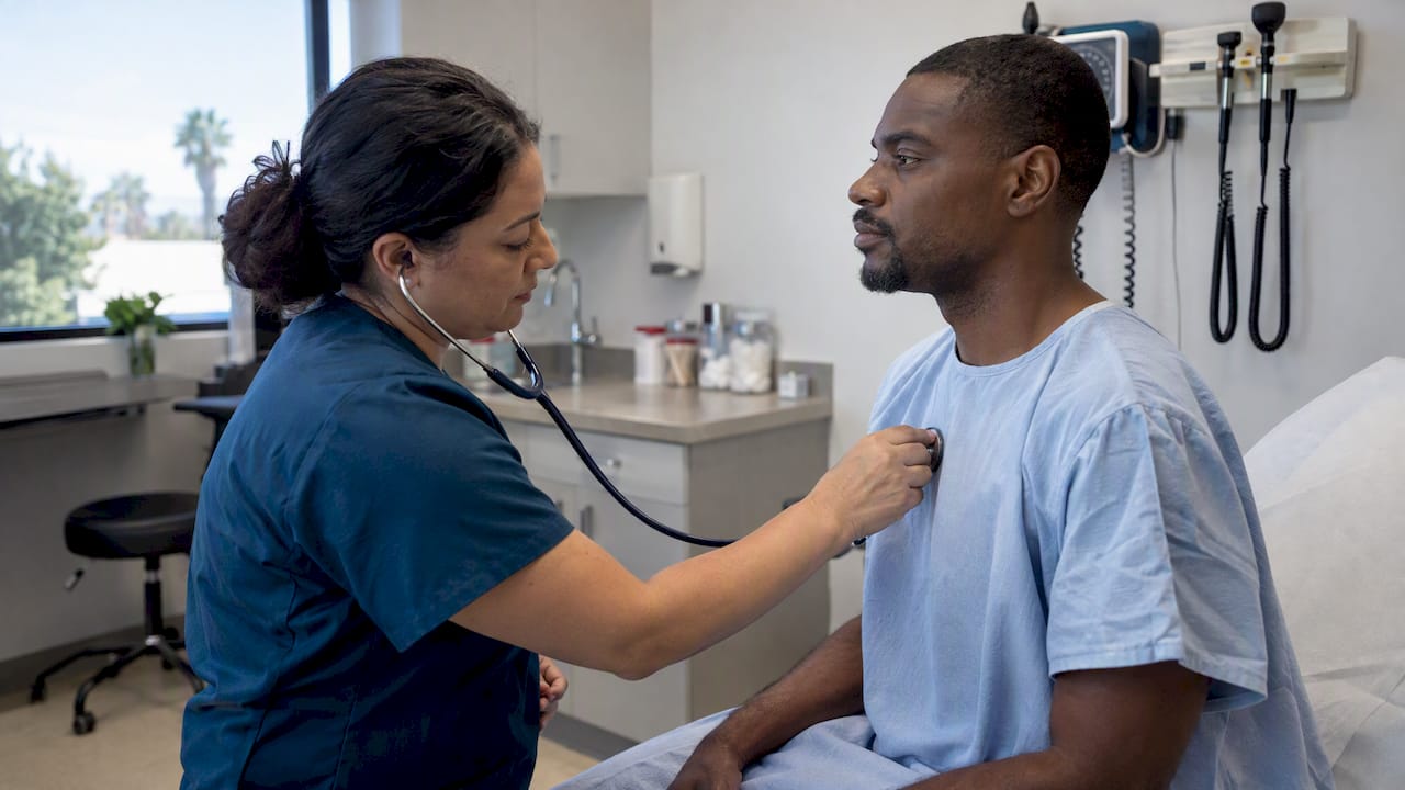 Civil surgeon conducting an immigration exam