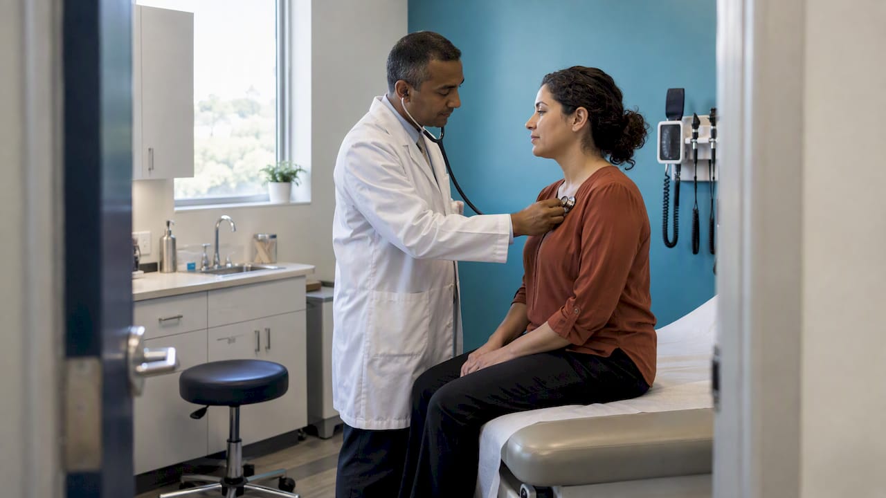 Civil surgeon examining an adult immigration applicant