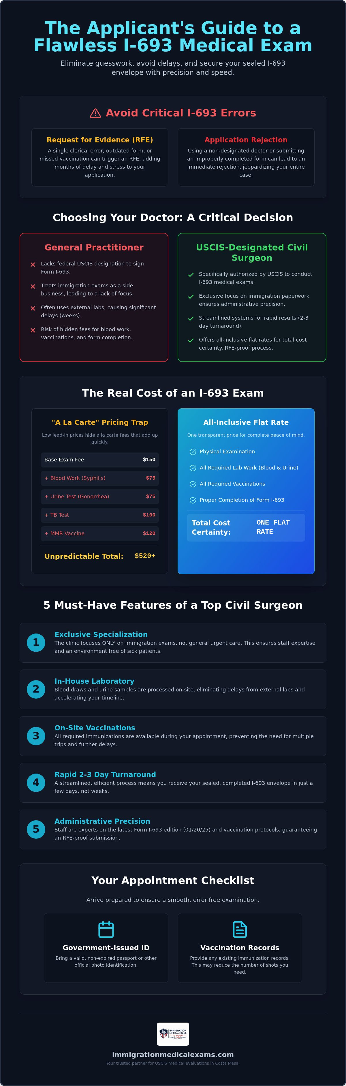 Infographic: Choosing a USCIS Approved Doctor in Costa Mesa: Your I-693 Buying Guide